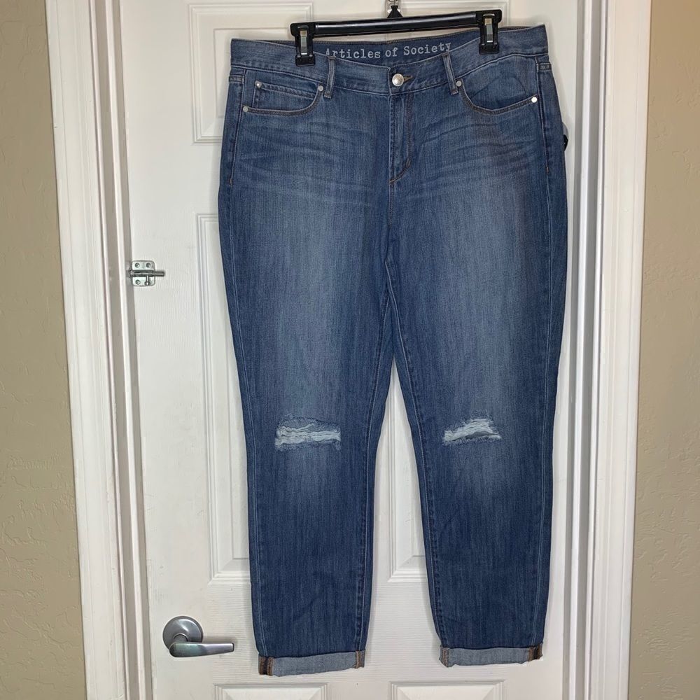 Articles of Society Distressed Rolled Cuff Jeans